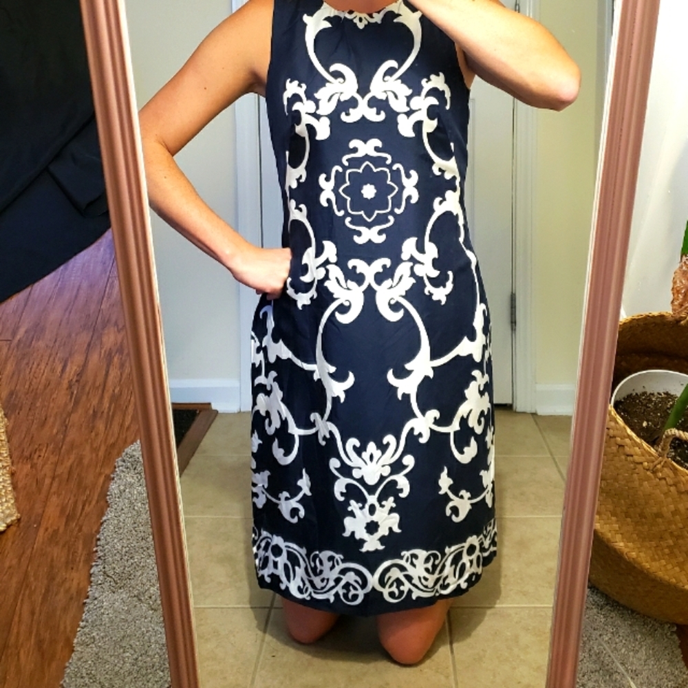 Banana Republic Navy Silk Dress
